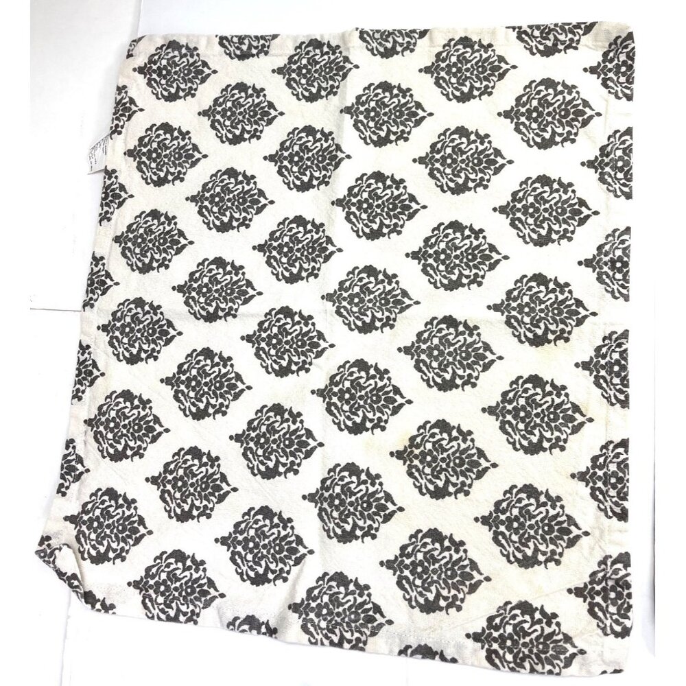 Elrene Home Fashions Cloth Napkins 4 Set 100% Cotton Abstract Floral Gray Cream